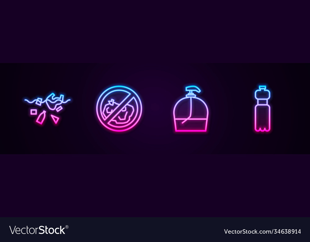 Set line problem pollution planet no trash Vector Image Set line problem pollution planet no trash
