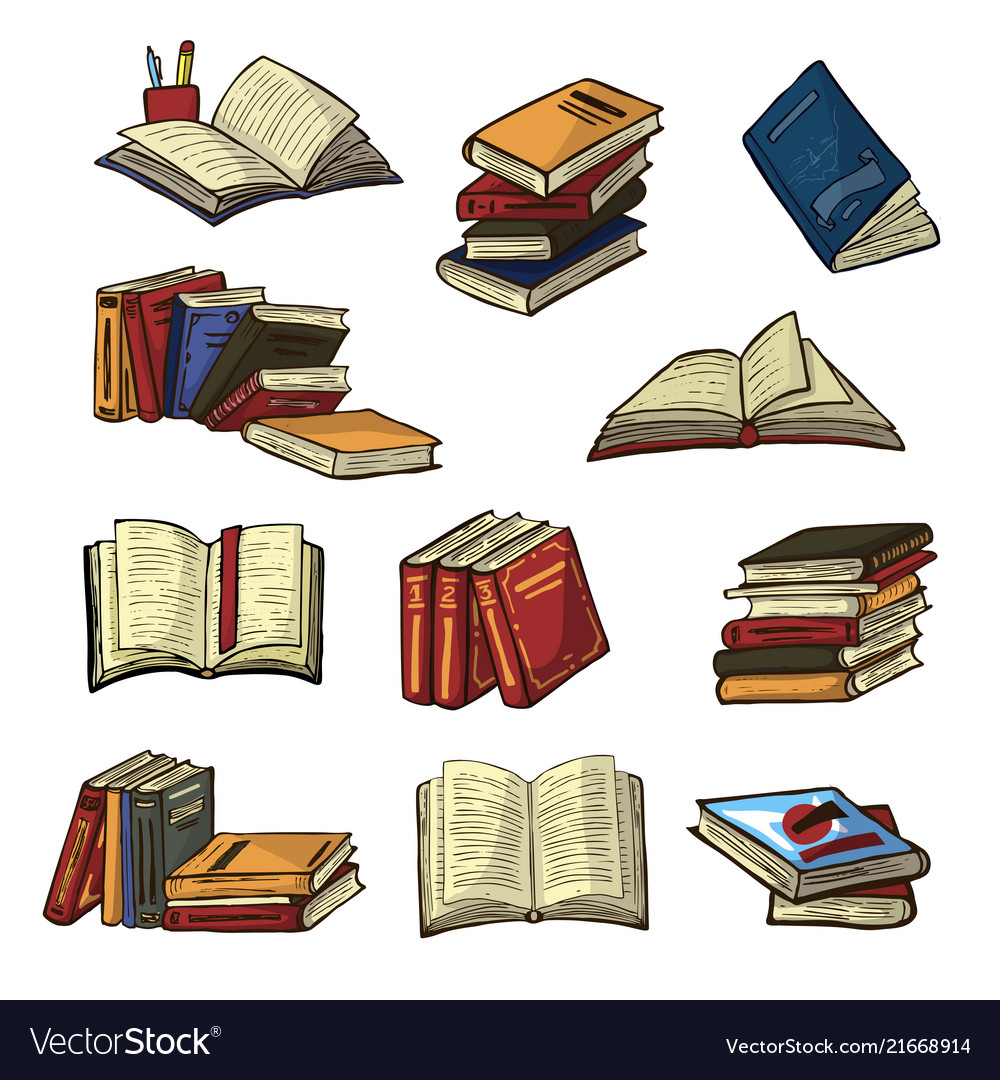 Stack of Textbooks and Notebooks