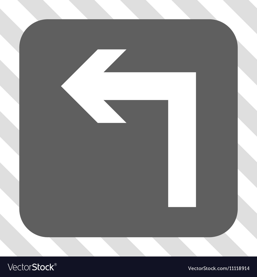 Turn left rounded square button