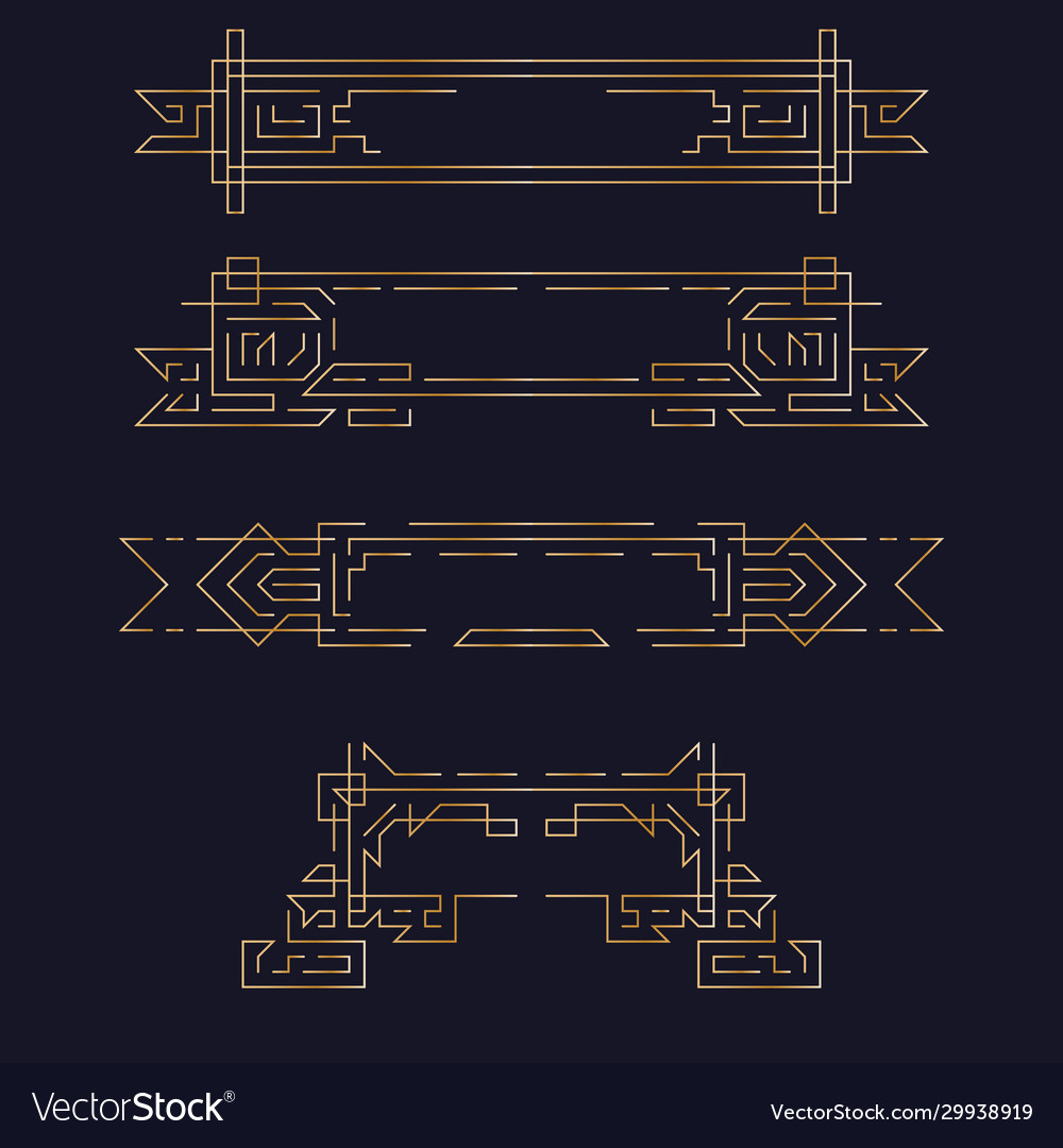 Abstract art deco style banner set Royalty Free Vector Image