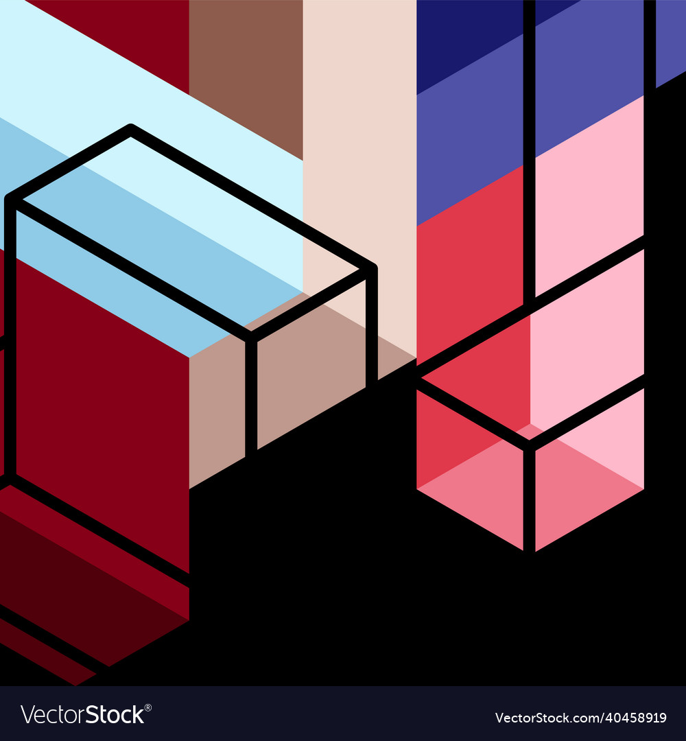 Abstract background 3d cubes cubic elements vector image Abstract background 3d cubes cubic elements