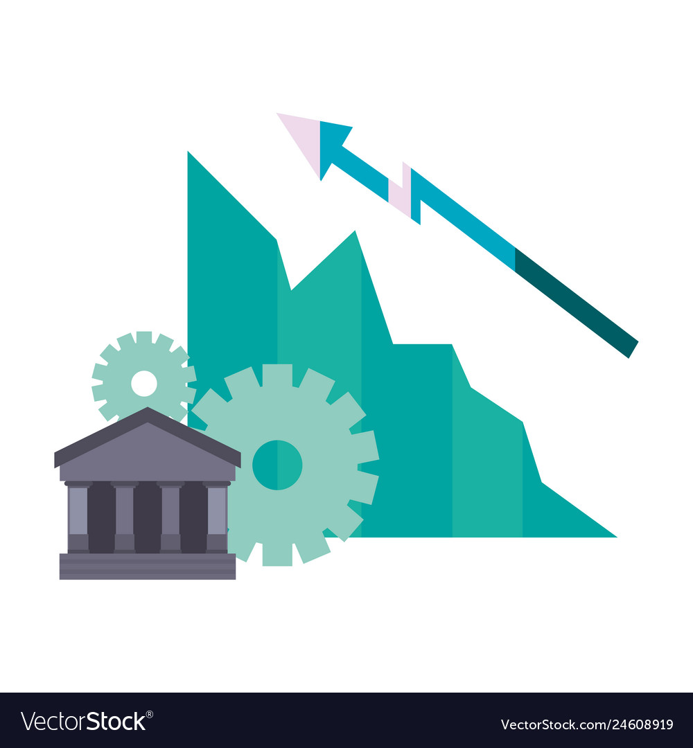 Bank growth diagram arrow