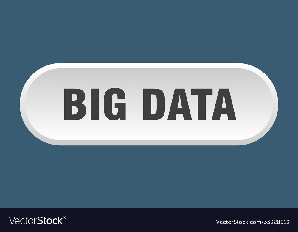 Big data button rounded sign on white background