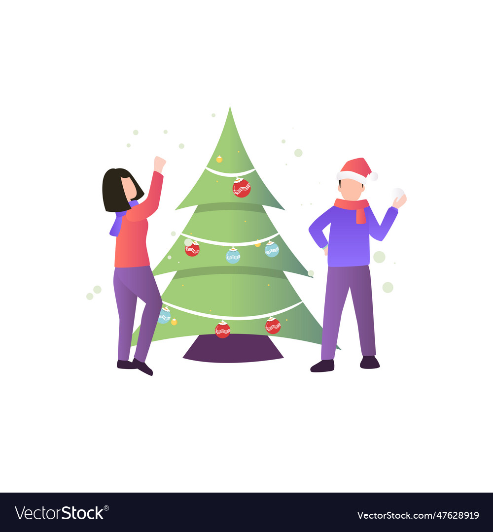 Boy and girl enjoying christmas party Royalty Free Vector