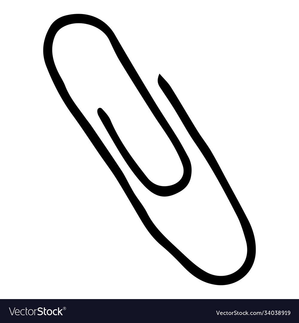 Clip icon paperclip hand drawn metal