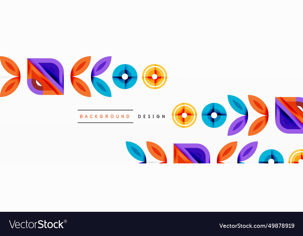 Colorful triangles and circles abstract background