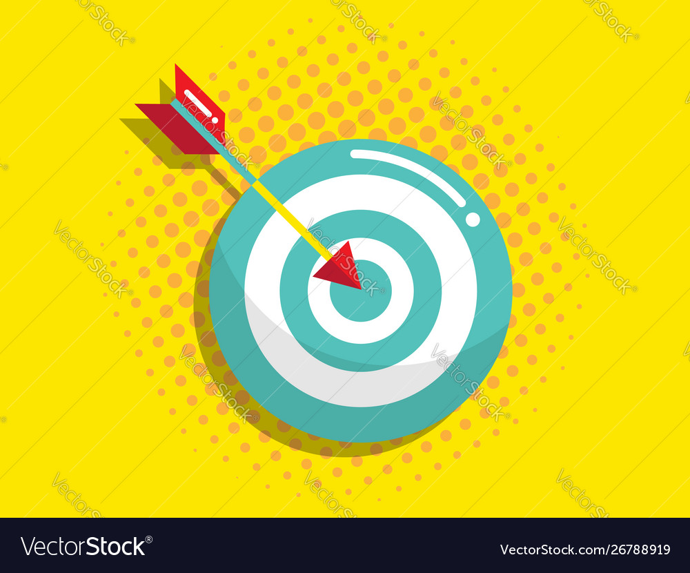 Dartboard with arrow business vision and target vector image Dartboard with arrow business vision and target