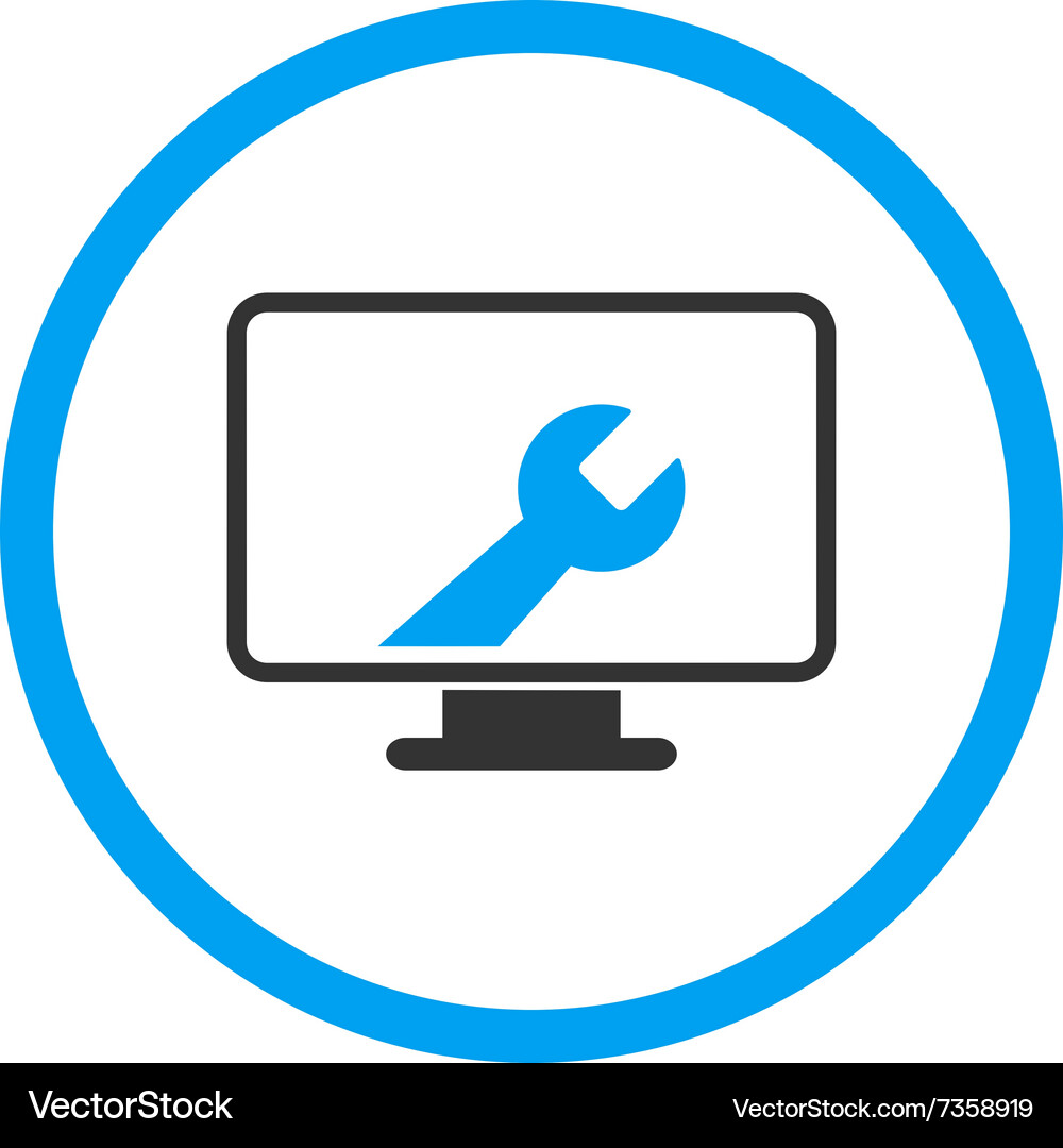 Desktop options rounded icon Royalty Free Vector Image