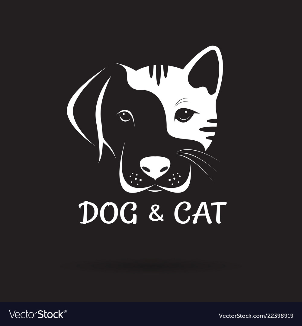 Download Dog and cat face design on a black background pet Vector Image