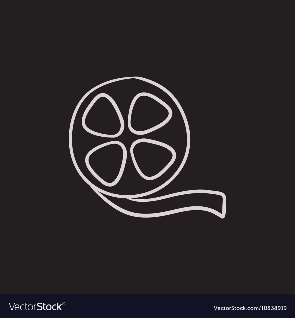 Film reel sketch icon