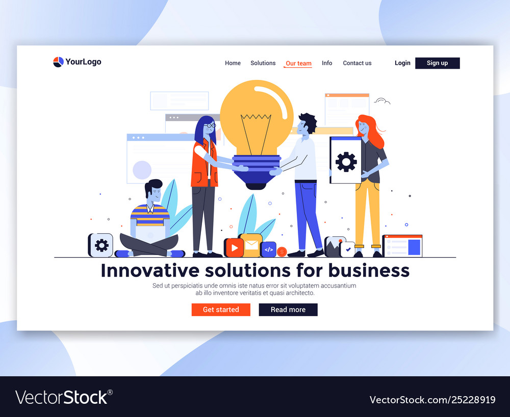 Flat modern design website template Royalty Free Vector