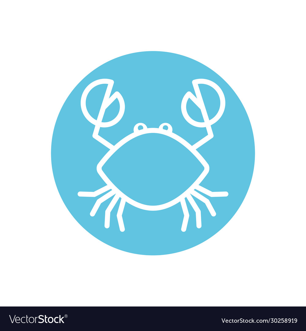Isolated crab line block style icon design