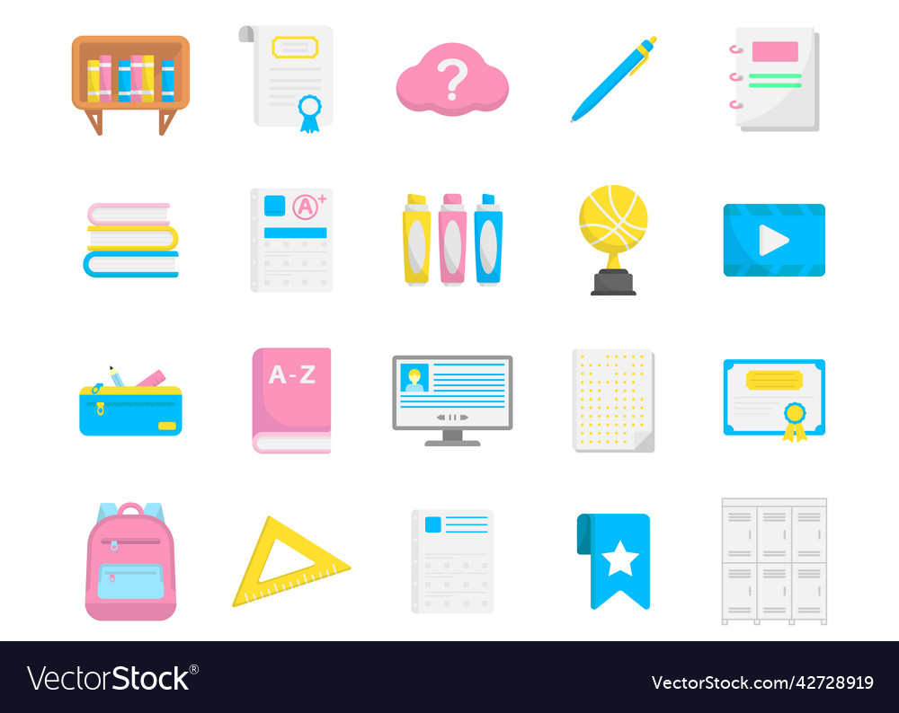 Learning icon set design template