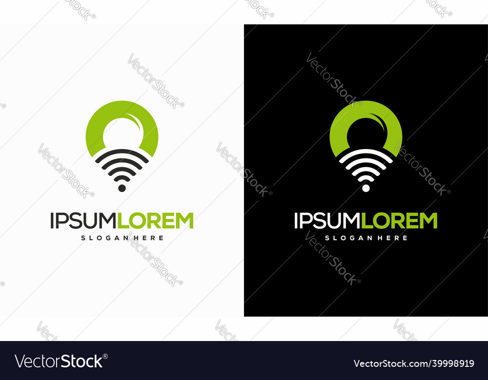 Map pointer and wifi logo combination gps locator Vector Image Map pointer and wifi logo combination gps locator