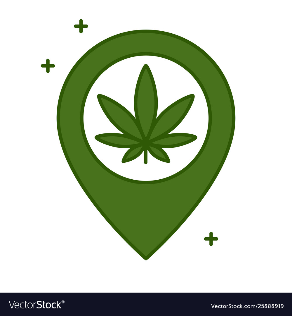 Marijuana leaf and map pointer Vector Image Marijuana leaf and map pointer