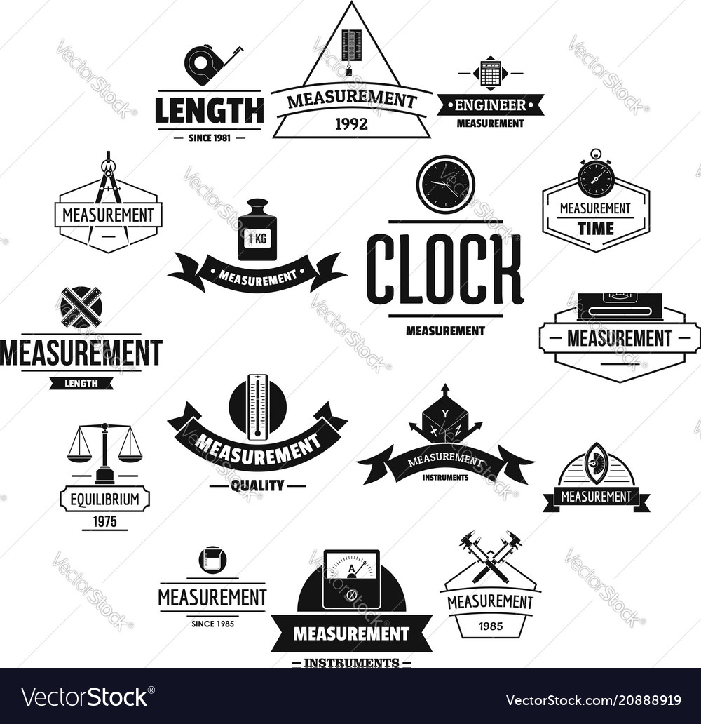 Measure precision logo icons set simple style Vector Image