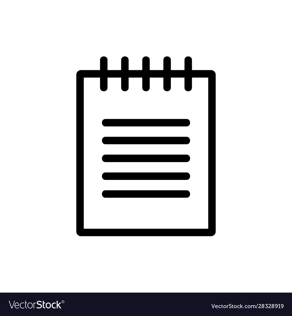Notepad to record icon isolated vector image Notepad to record icon isolated