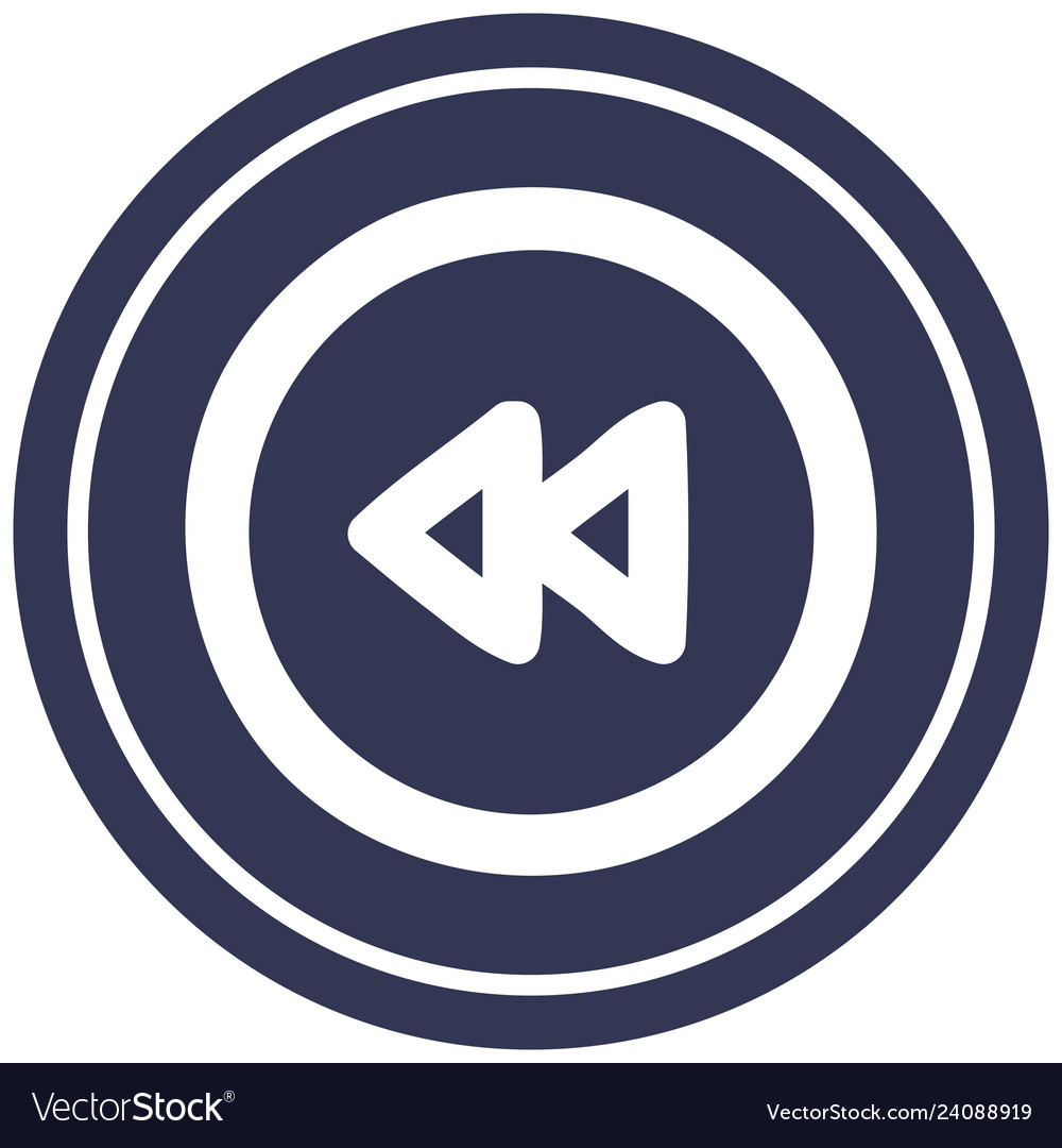 Rewind button circular icon