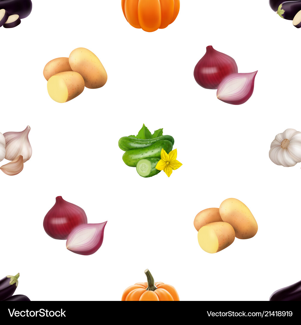 Seamless pattern with vegetables Royalty Free Vector Image
