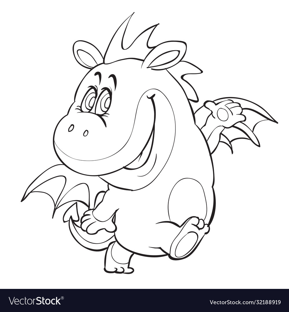 Cute cartoon gnome is flying on a dragon elf Vector Image