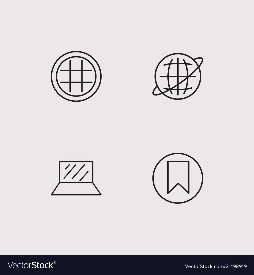 Sosial media simple linear icons set outlined