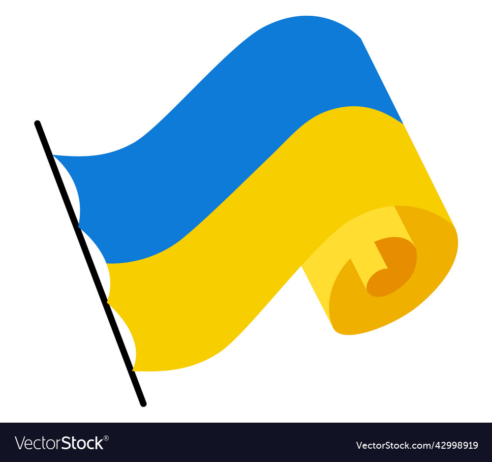 Ukrainian flag ukraine on white background