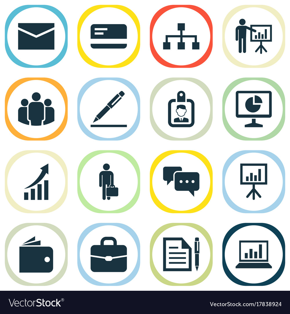 Business icons set collection of diagram payment