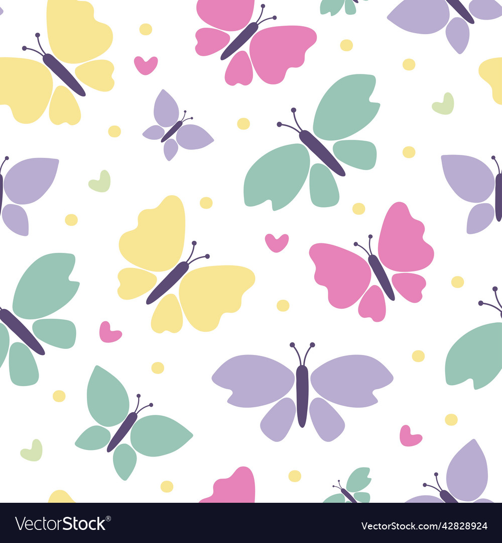 Butterfly seamless repeat pattern design Vector Image Butterfly seamless repeat pattern design
