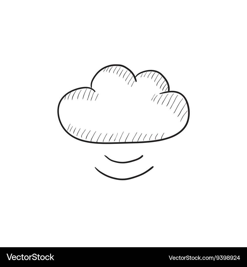Cloud computing sketch icon Royalty Free Vector Image