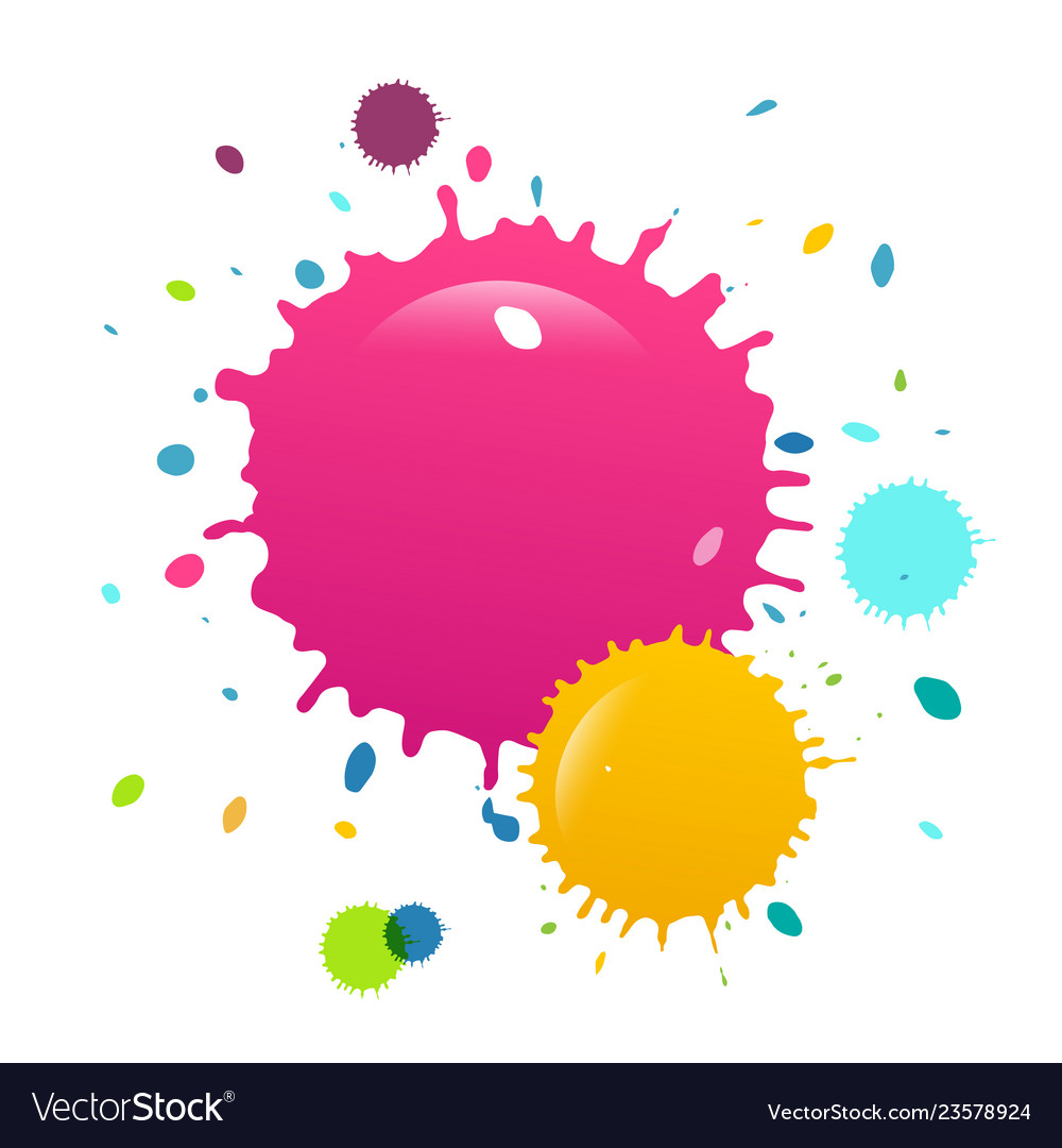 Colorful paint splashes background Royalty Free Vector Image