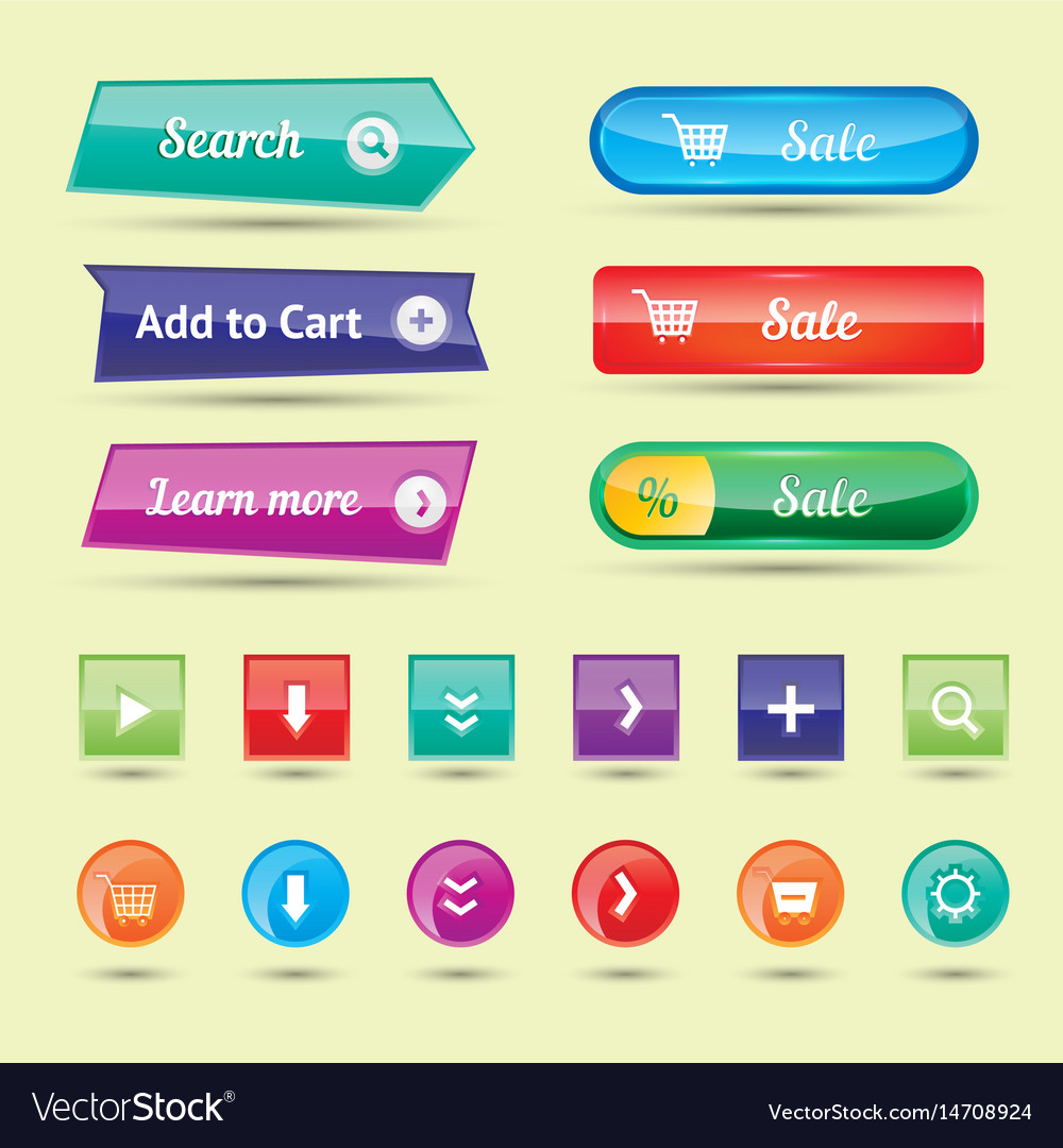 Colorful website buttons design