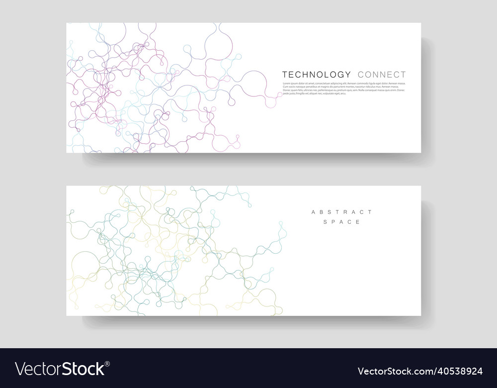 Connect lines and dots banner template vector image Connect lines and dots banner template