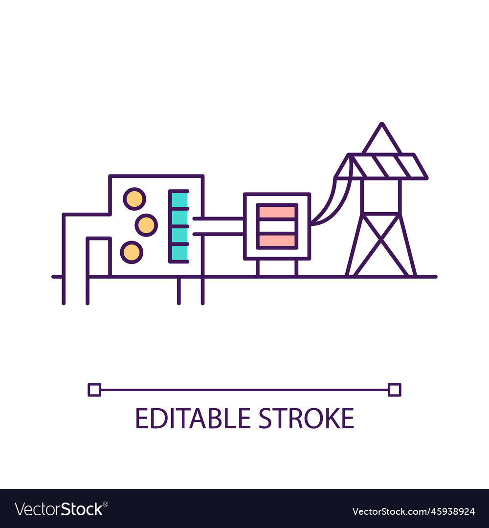 Dry-steam power plant rgb color icon vector image Dry-steam power plant rgb color icon