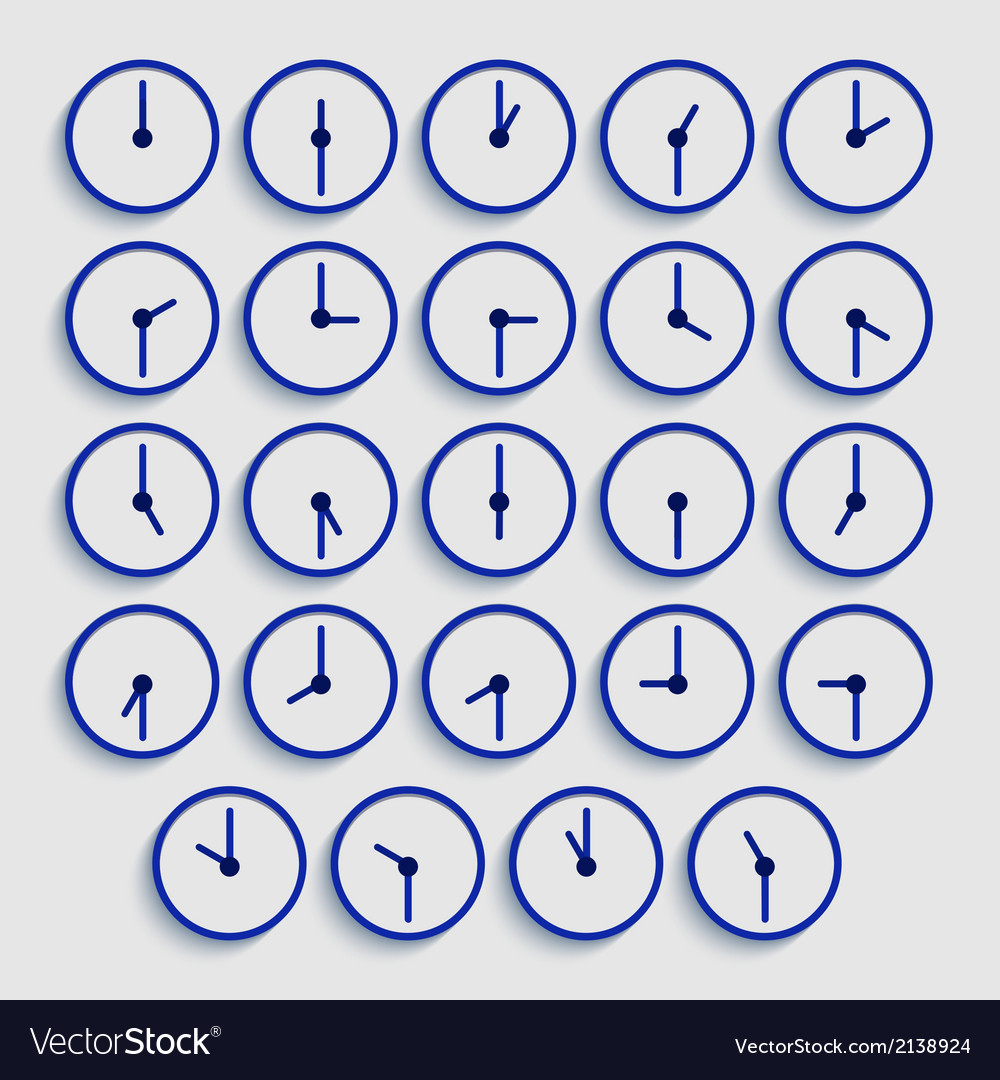 Flat Time Icons - Clock Collection