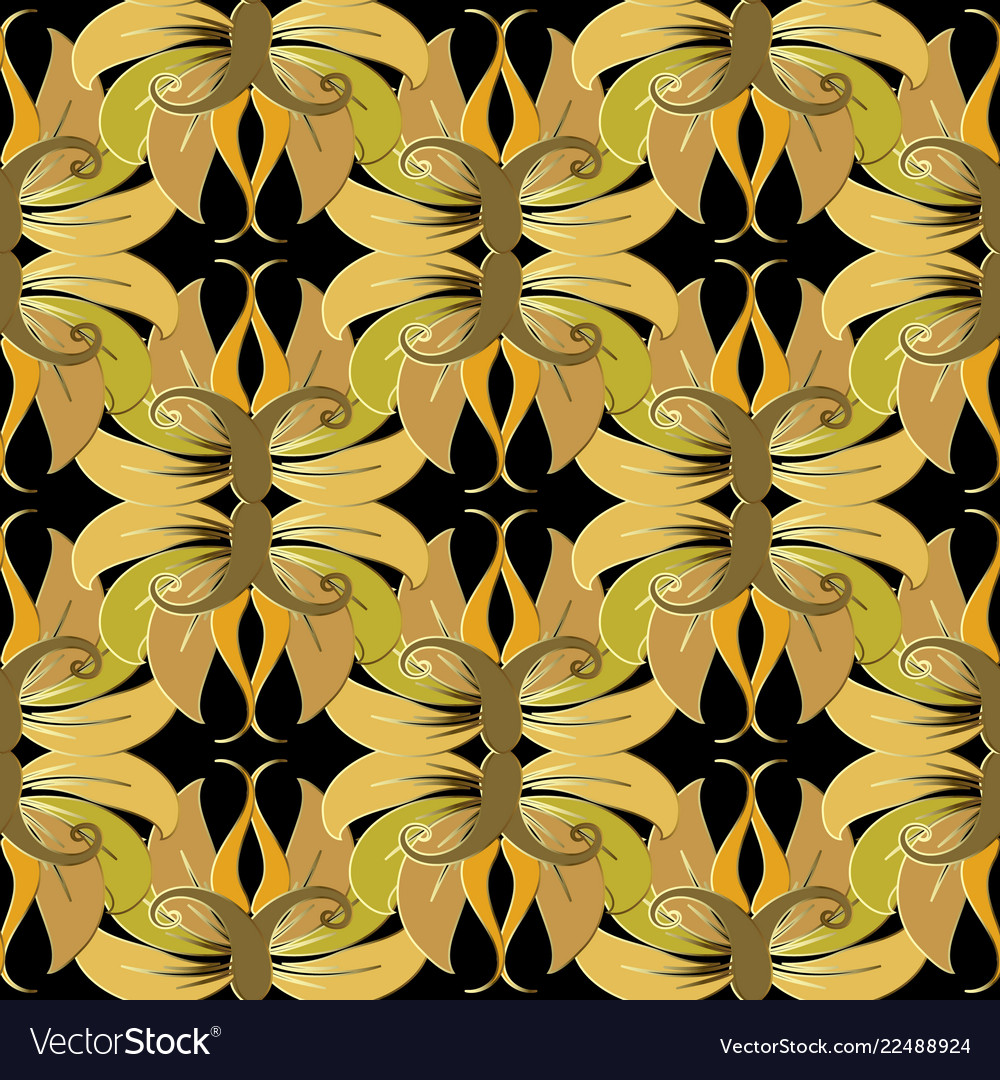 Floral baroque seamless pattern leafy