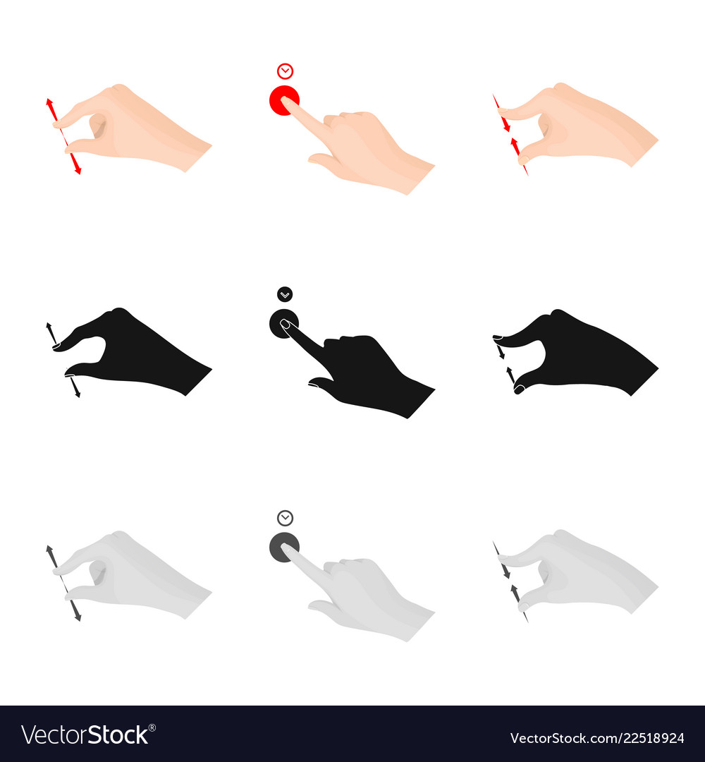 Isoliertes Objekt von Touchscreen und Handsymbol