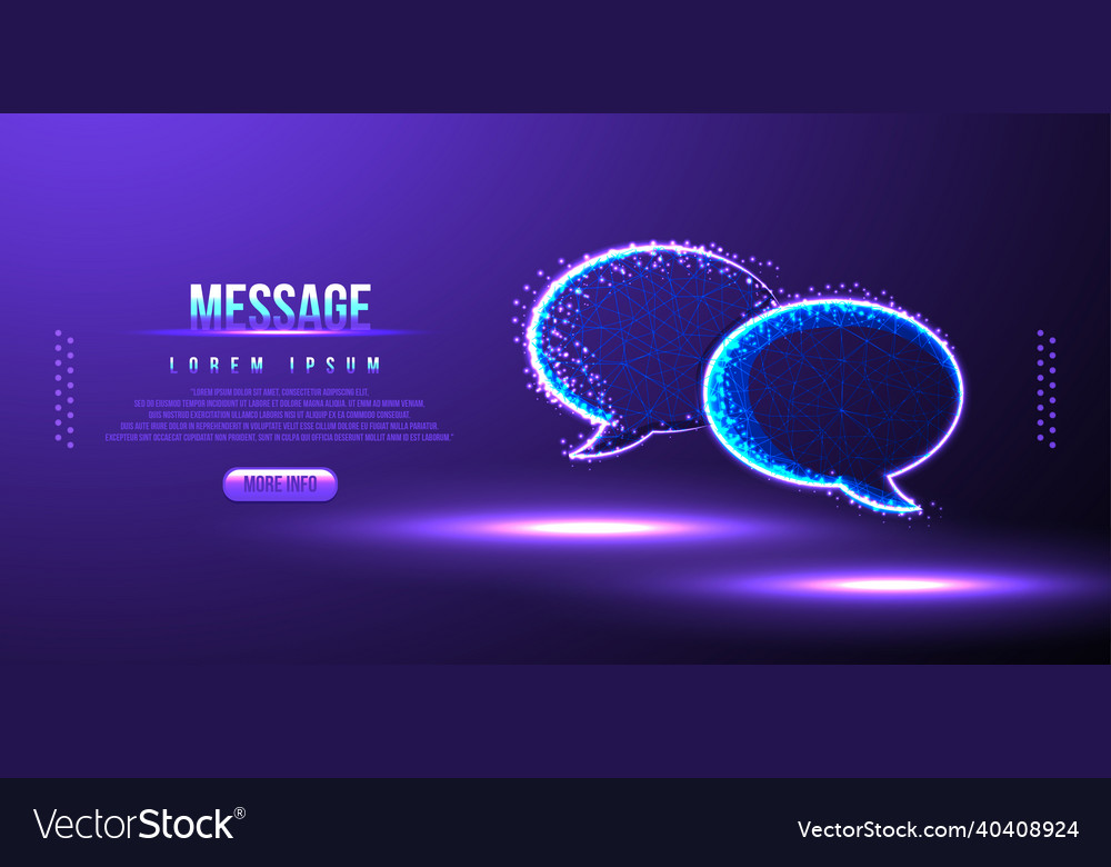 Message bubble speech low poly wireframe