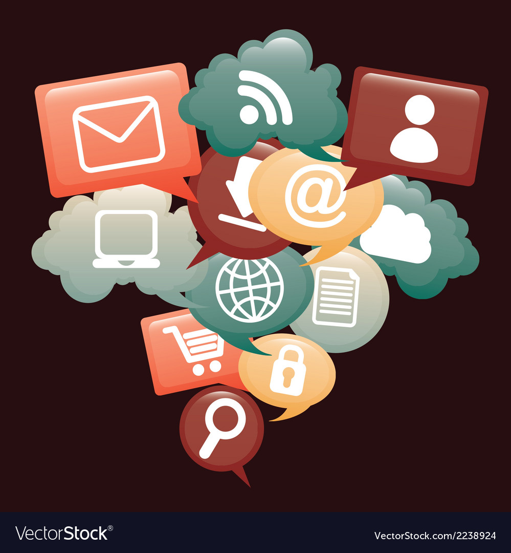 Networking design over dark background