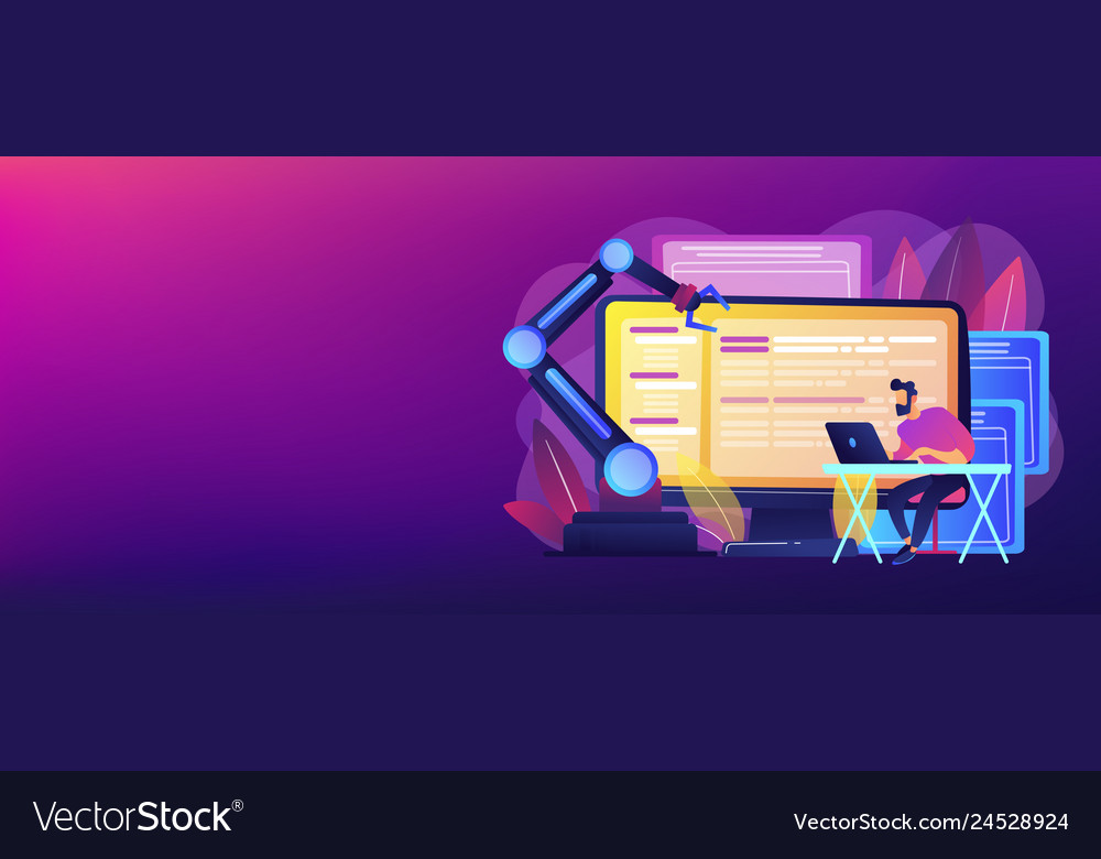 Open automation architecture concept banner header Vector Image Open automation architecture concept banner header