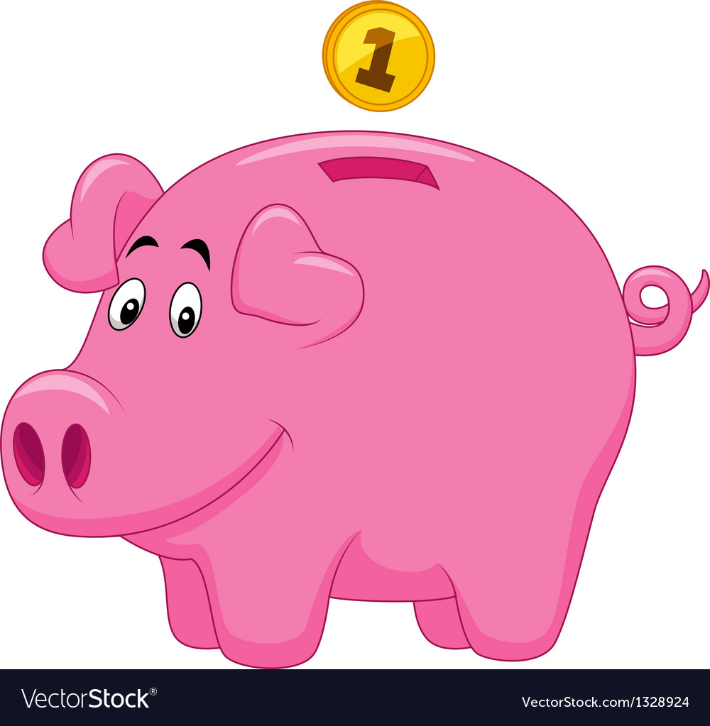 Piggy bank cartoon Royalty Free Vector Image - VectorStock