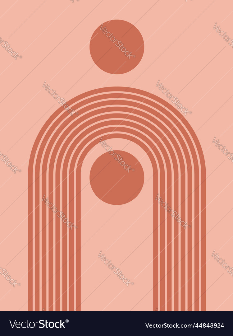 Rainbow gate and two circles abstract print