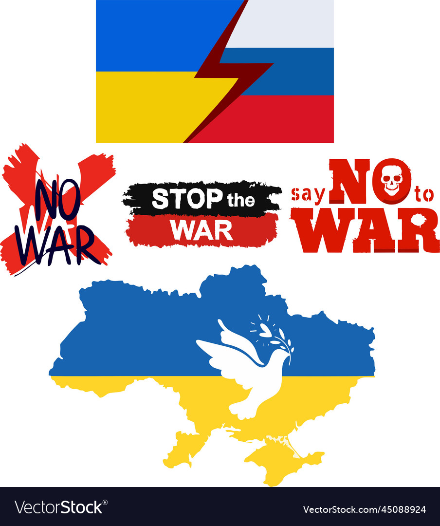 Say no to war in ukraine vs russian Royalty Free Vector