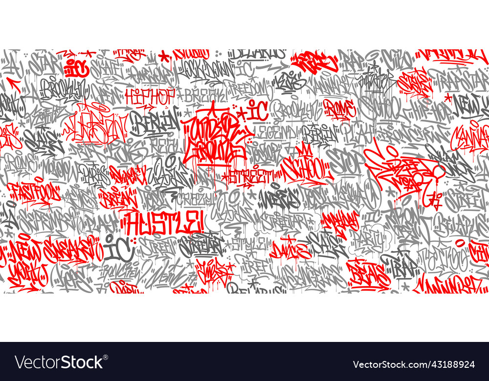 Seamless abstract hip hop street art graffiti vector image Seamless abstract hip hop street art graffiti