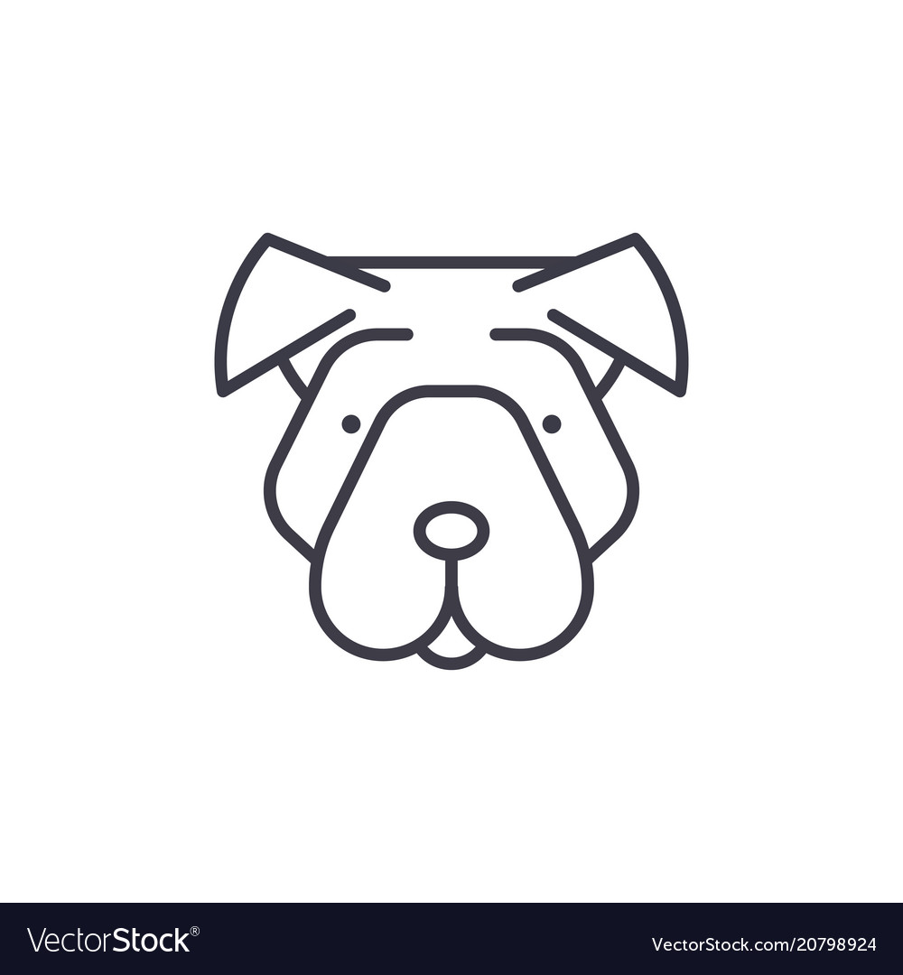 Shar Pei Line Art Icon