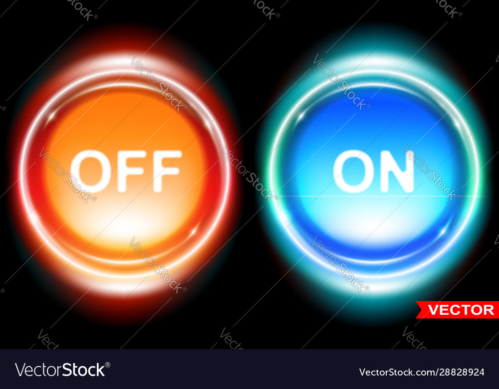 Shiny glossy on and off web buttons icons set vector image Shiny glossy on and off web buttons icons set