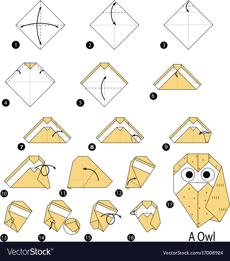 Step instructions how to make origami a owl Vector Image