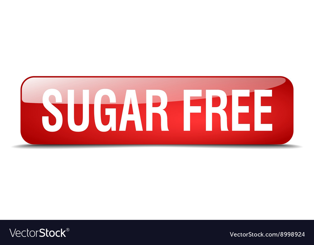 Sugar free red square 3d realistic isolated web