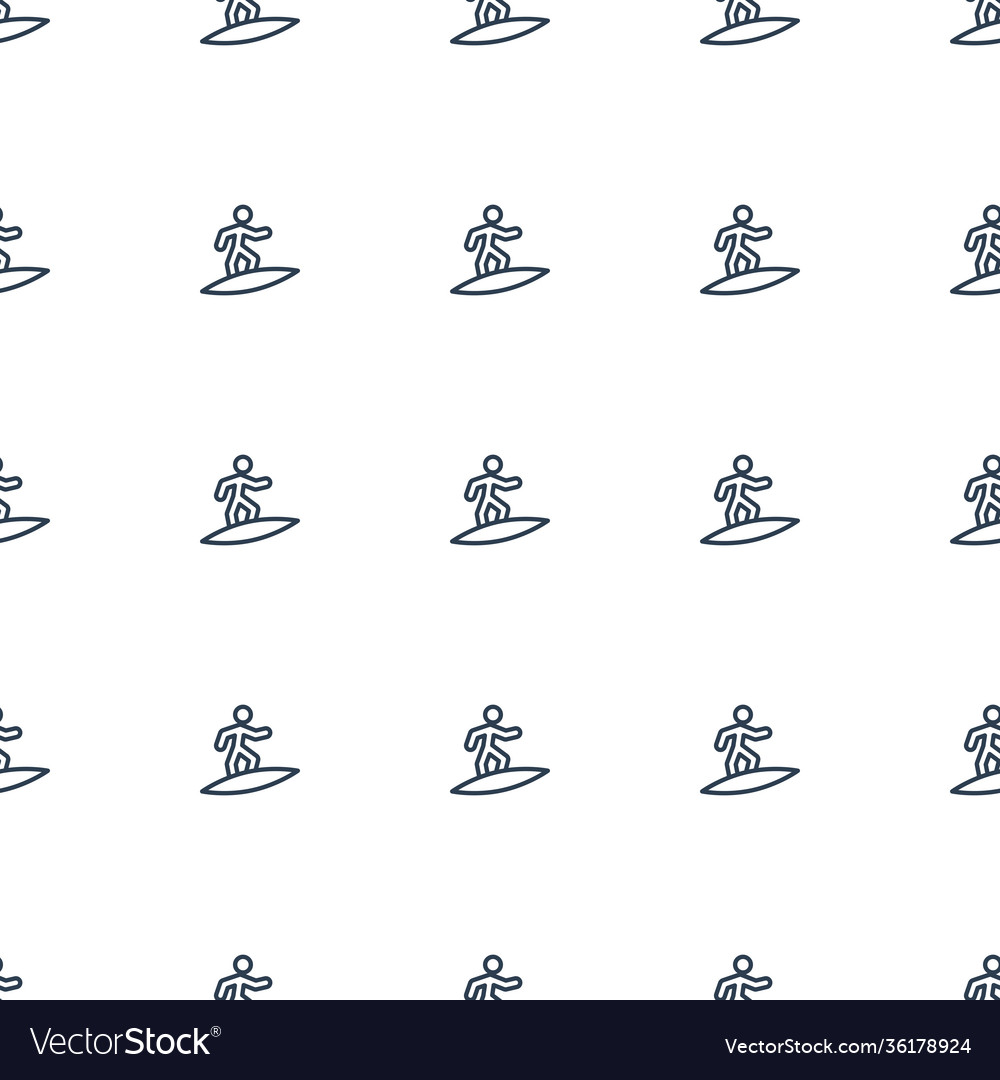 Surfing icon pattern seamless white background