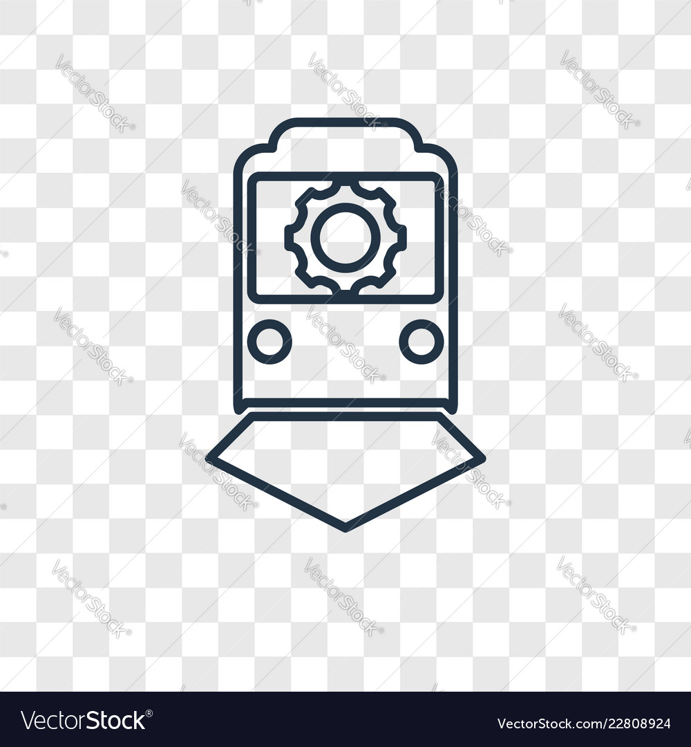 Train concept linear icon isolated on transparent