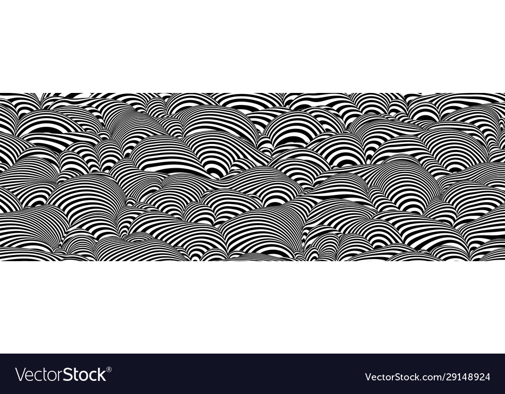 Trendy 3d black and white stripes distorted vector image Trendy 3d black and white stripes distorted